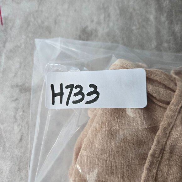 Zara Crochet Crop Top S Light Pink Linen Boho Cottage Hippie Long Sleeve Shirt - Picture 12 of 12